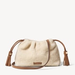 Soho Midi Crossbody Pouch in Natural Shearling & Tan Nappa from Aspinal of London