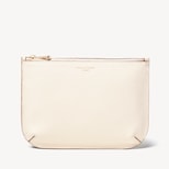 Large Ella Pouch in Ivory Pebble from Aspinal of London