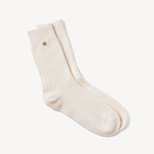 Rib Knit Cashmere Socks in Chalk Cashmere from Aspinal of London