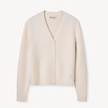 V-Neck Cashmere Cardigan in Chalk from Aspinal of London