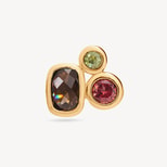 Multi Gemstone Stud Earrings in Smoky Quartz, Peridot, Garnet & 18ct Gold Vermeil from Aspinal of London