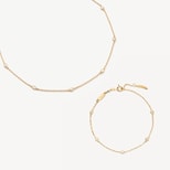 Celeste Necklace & Bracelet Set in Diamond & 14ct Solid Gold from Aspinal of London