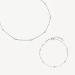 Celeste Necklace & Bracelet Set in Diamond & 14ct Solid White Gold from Aspinal of London