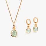 Duo Gemstone Necklace & Earrings Set in Citrine, Green Amethyst & 18ct Gold Vermeil from Aspinal of London