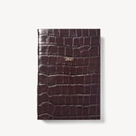 2027 A5 Day to Page Diary in Deep Shine Amazon Brown Croc from Aspinal of London