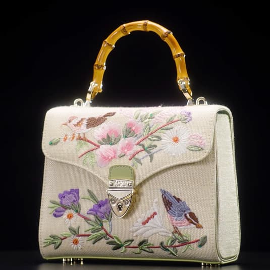 Midi Mayfair® Bag in English Garden Hand Embroidery | Aspinal