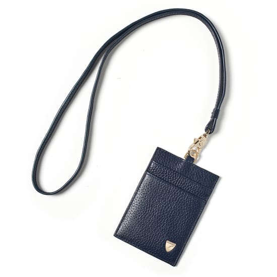 FCRB PASS CASE・LANYARDセット Lanyard ID & Card Holder in Navy Pebble | Aspinal of London