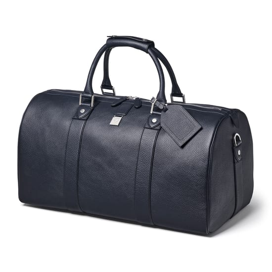 Boston Duffle Travel Bag in Dark Navy Pebble | Aspinal