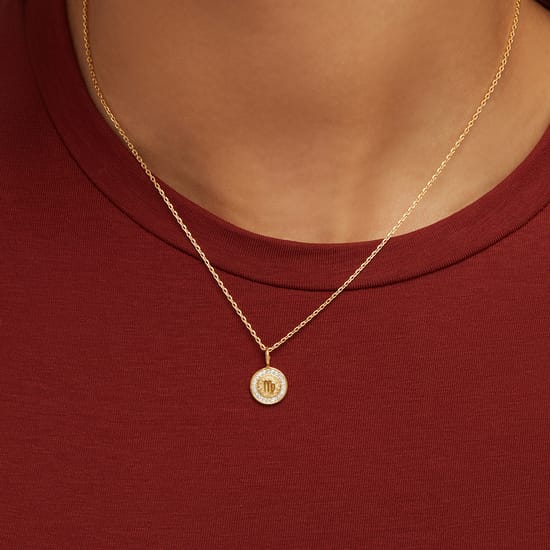 Virgo Zodiac Necklace in 18ct Gold Vermeil | Aspinal