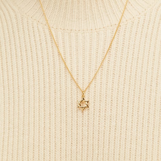 18ct Gold Vermeil Star of David Faith Pendant Necklace | Aspinal