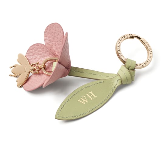 Wildflower & Bee Keyring in Blush Pink Pebble | Aspinal