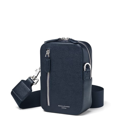 Reporter North South in Navy Saffiano | Aspinal of London
