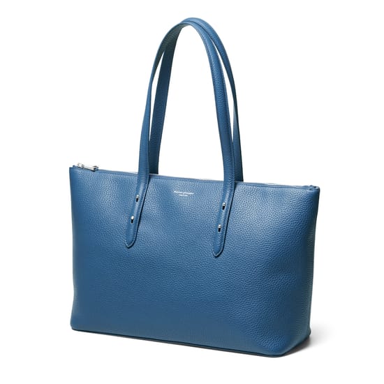 Zipped Regent Tote in Topaz Pebble | Aspinal of London