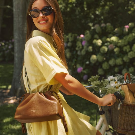 Soho Large Crossbody Pouch in Tan Milled Pebble | Aspinal