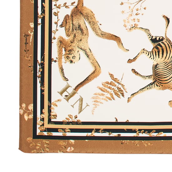 Savannah Silk Scarf in Ivory & Gold Pure Silk | Aspinal