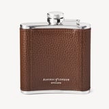 5oz Leather Hip Flask in Tobacco Pebble | Aspinal of London