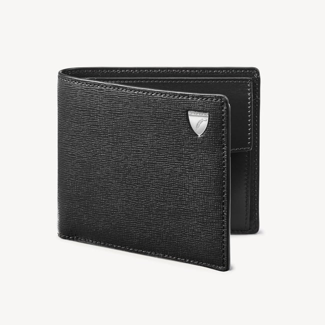 Black Saffiano & Smooth Black Billfold Coin Wallet | Aspinal