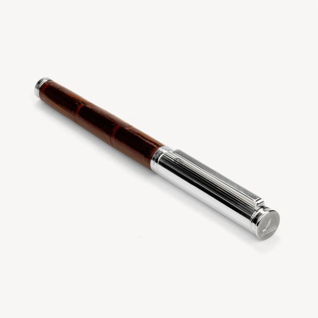 London Ballpoint Pen in Amazon Brown Croc | Aspinal of London