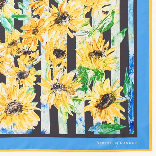 Sunflower Silk Scarf #StandWithUkraine | Aspinal of London