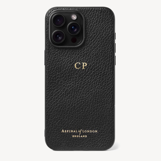 iPhone 15 Pro Max Case in Black Pebble | Aspinal of London