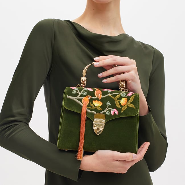 Birds of Paradise Midi Mayfair® Embroidered Bag | Aspinal
