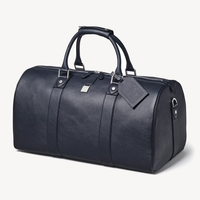 Boston Navy Blue Duffle Travel Bag | Aspinal of London