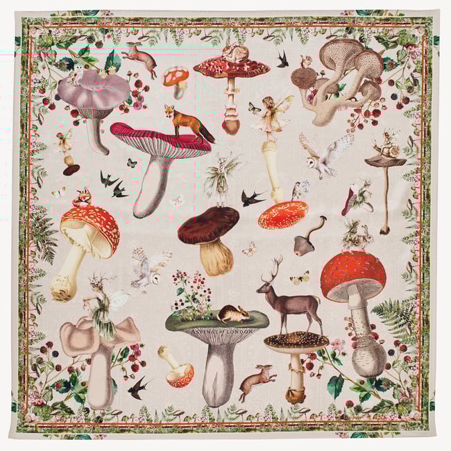 Enchanted Garden Silk Scarf in Ivory Pure Silk | Aspinal