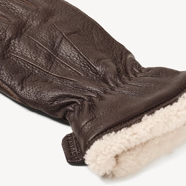 Deerskin Leather Gloves for Men in Chocolate Brown | Aspinal