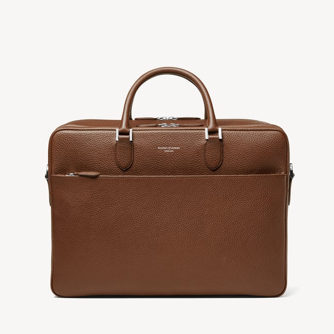 Tobacco Pebble 48hr Mount Street Travel Bag | Aspinal of London