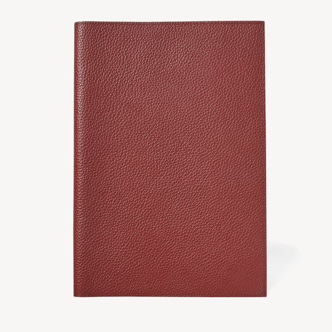 A4 Refillable Journal in Merlot Pebble | Aspinal of London