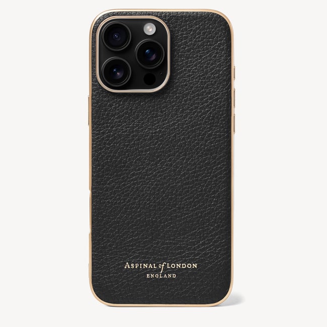 iPhone 16 Pro Max Case in Black Pebble | Aspinal of London
