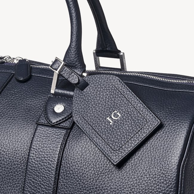 Boston Navy Blue Duffle Travel Bag | Aspinal of London