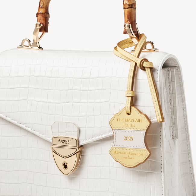 Mayfair® Club Tag in Yellow & Smooth White | Aspinal of London
