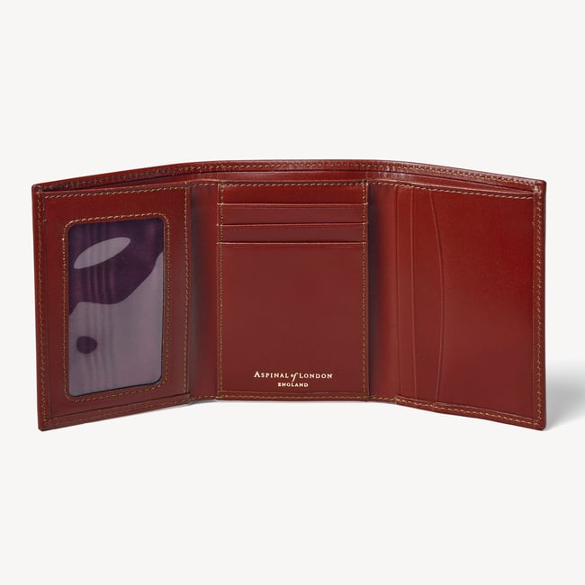 Trifold Wallet in Smooth Cognac | Aspinal of London