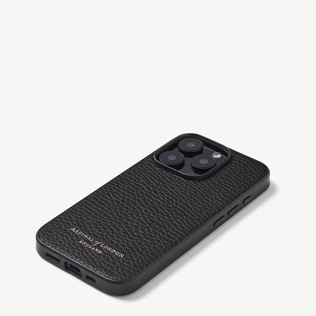iPhone 15 Pro Case in Black Pebble | Aspinal of London
