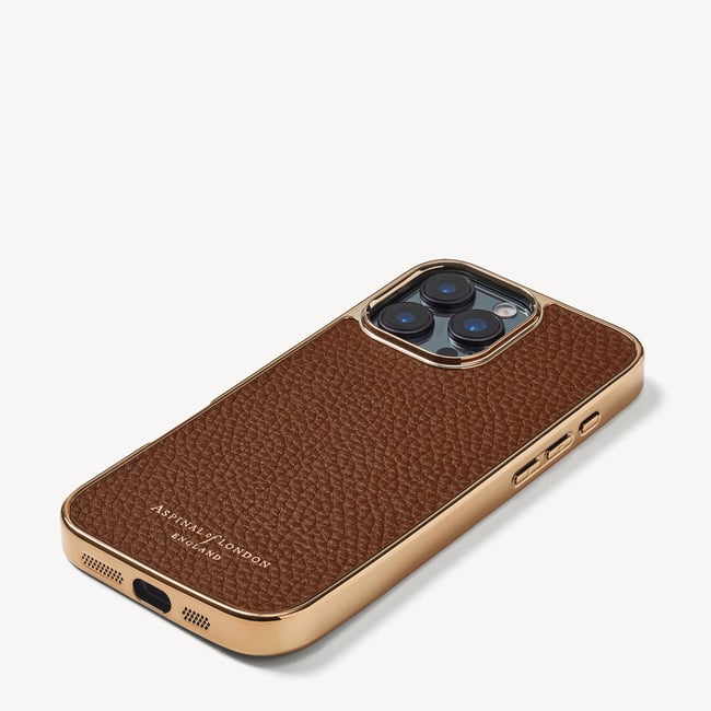 iPhone 16 Pro Max Case in Tobacco Pebble | Aspinal of London