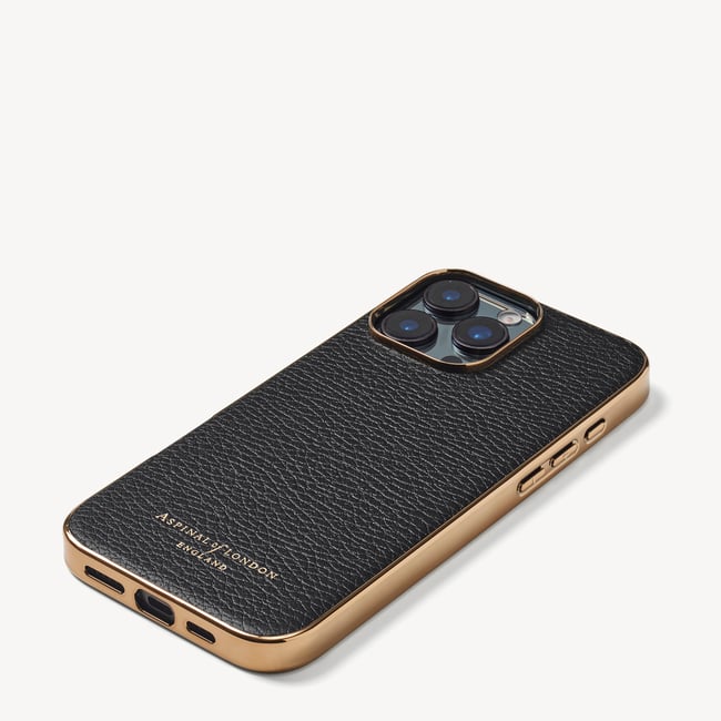 iPhone 16 Pro Max Case in Black Pebble | Aspinal of London