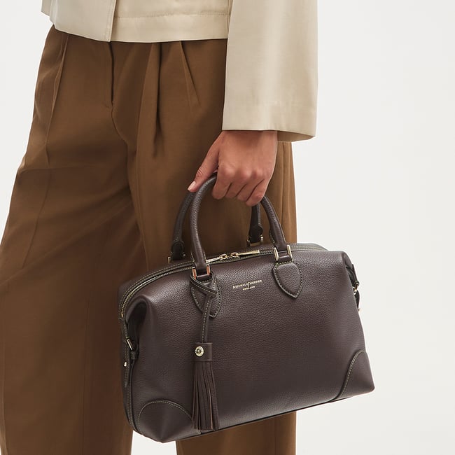 Hudson Midi in Chocolate Milled Pebble | Aspinal of London