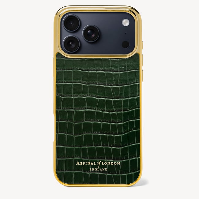 iPhone 17 Pro Max Case in Evergreen Small Croc | Aspinal