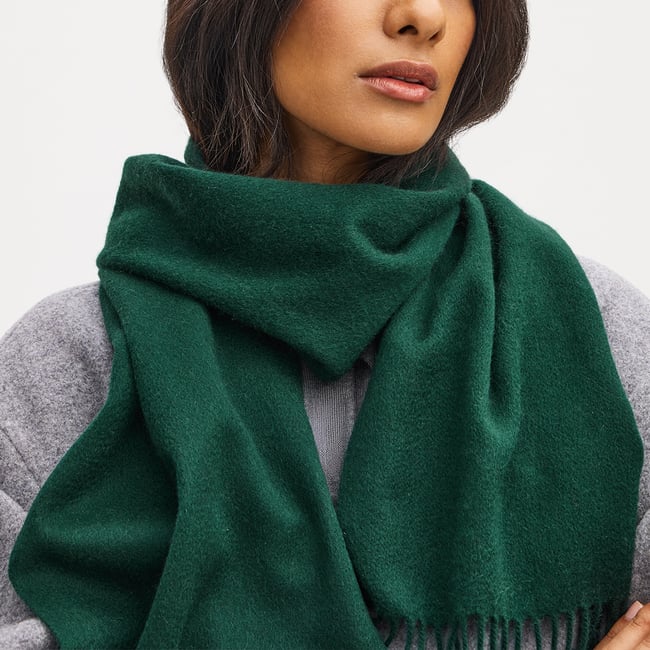 Pure Cashmere Scarf in Evergreen Pure Cashmere | Aspinal