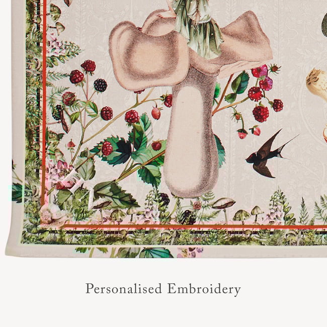 Enchanted Garden Silk Scarf in Ivory Pure Silk | Aspinal