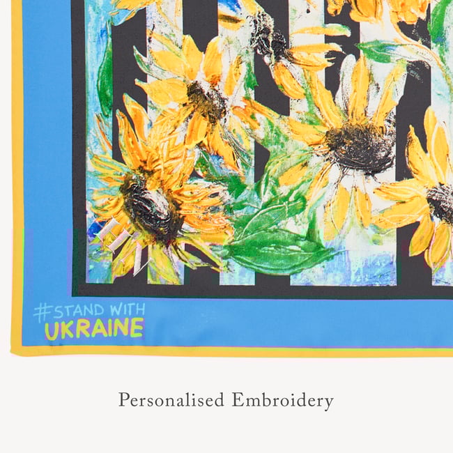Sunflower Silk Scarf #StandWithUkraine | Aspinal of London