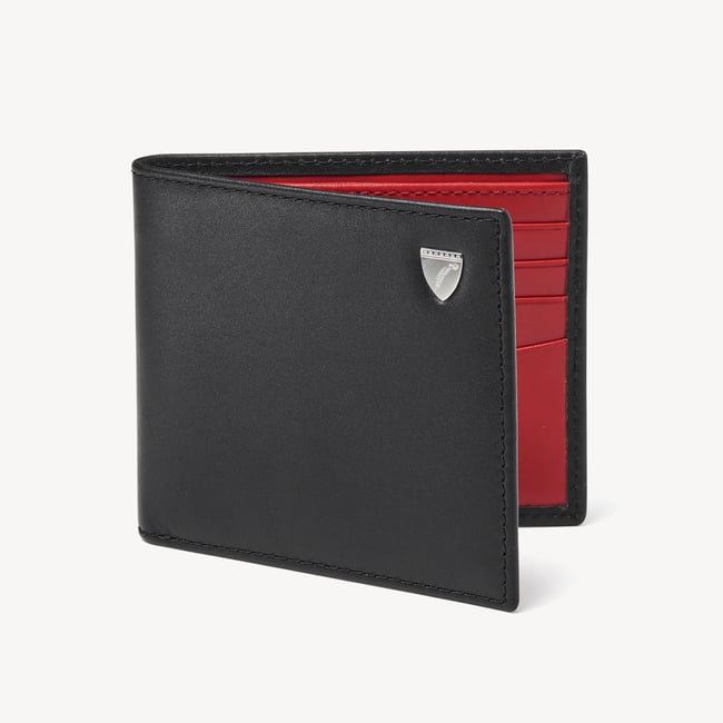 スムースブラック＆ルビーレッドの8カードビルフォードウォレット