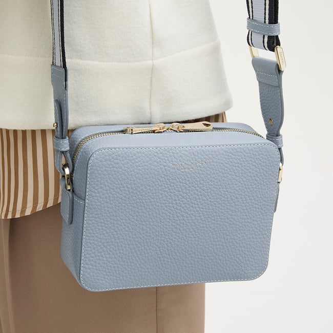 Sky Blue Camera Crossbody Bag with Changeable Straps | Aspinal