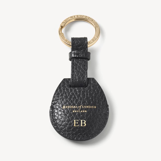 AirTag Key Ring in Black Pebble | Aspinal of London