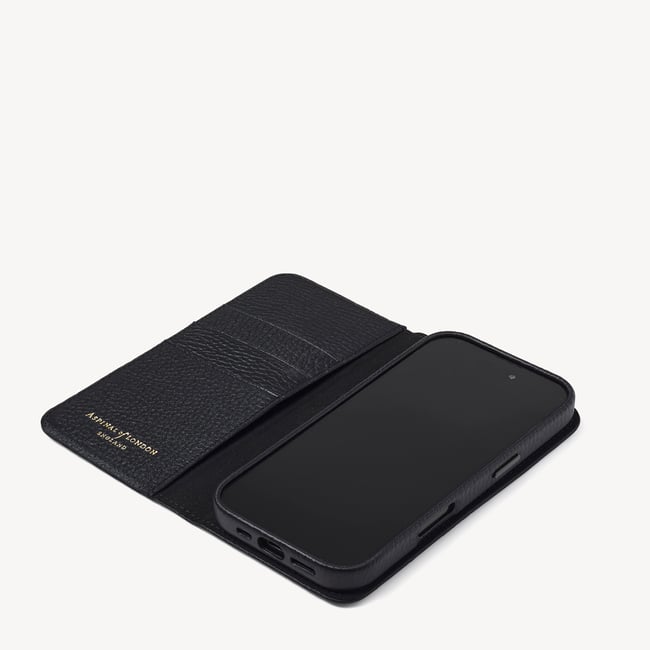 iPhone 16 Pro用マグネット式カードケース（ブラックペブル）｜Aspinal