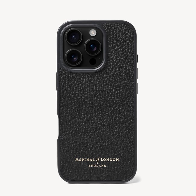 iPhone 16 Pro Case in Black Pebble | Aspinal of London
