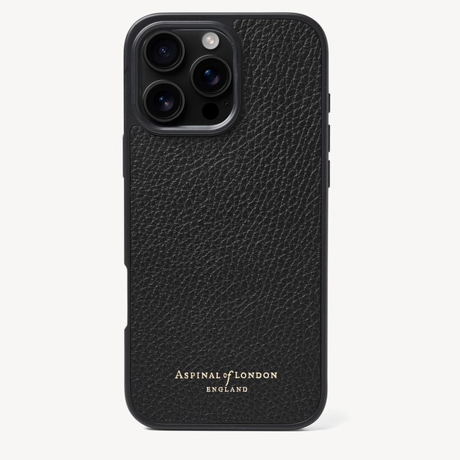 iPhone 16 Pro Max Case in Black Pebble | Aspinal of London