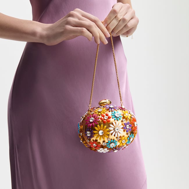 Embellished Floral Egg Clutch | Aspinal of London