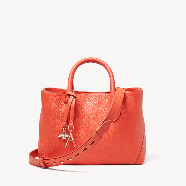 Midi London Tote in Coral Pebble | Aspinal of London